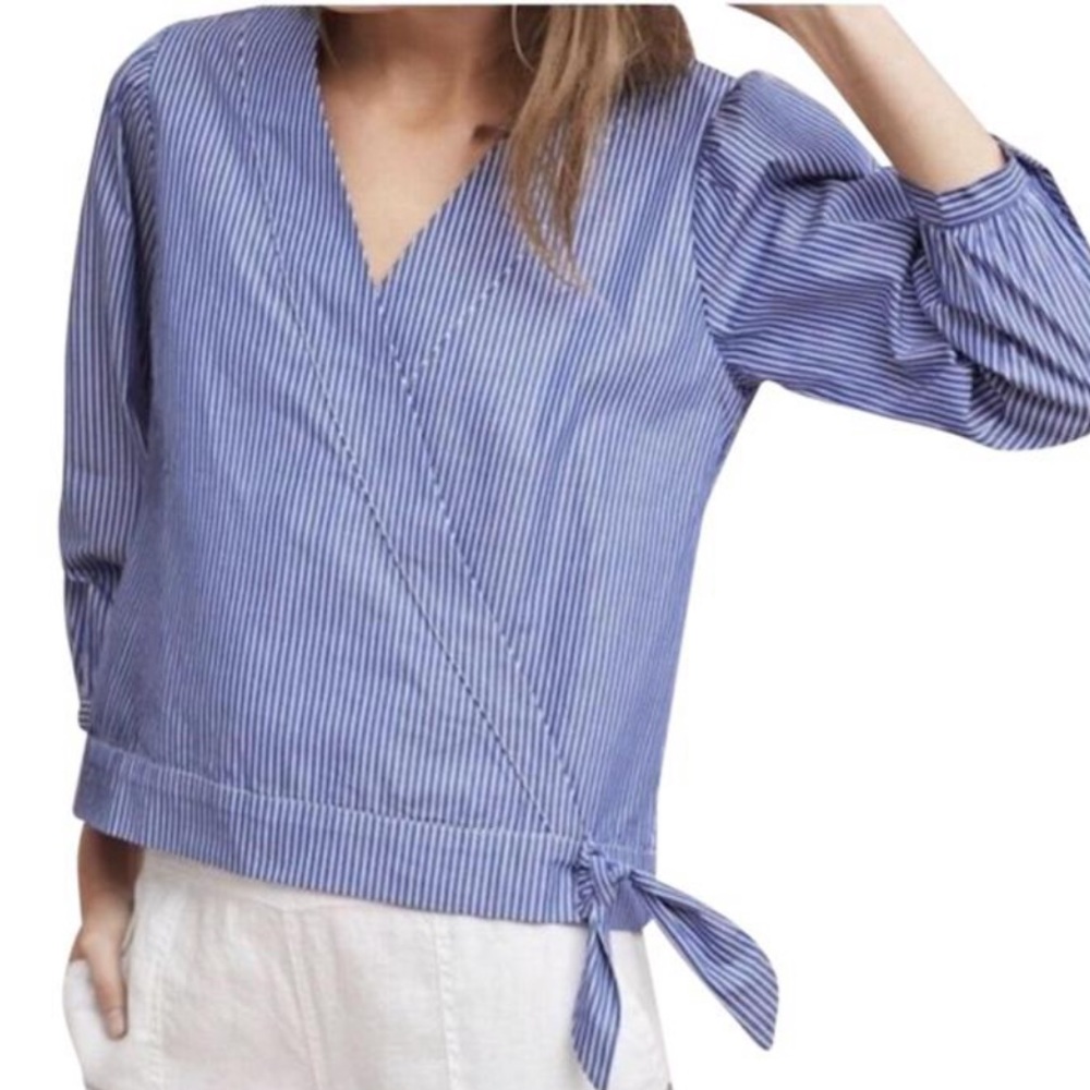Anthro Guest Editor V Neck Wrap Blouse